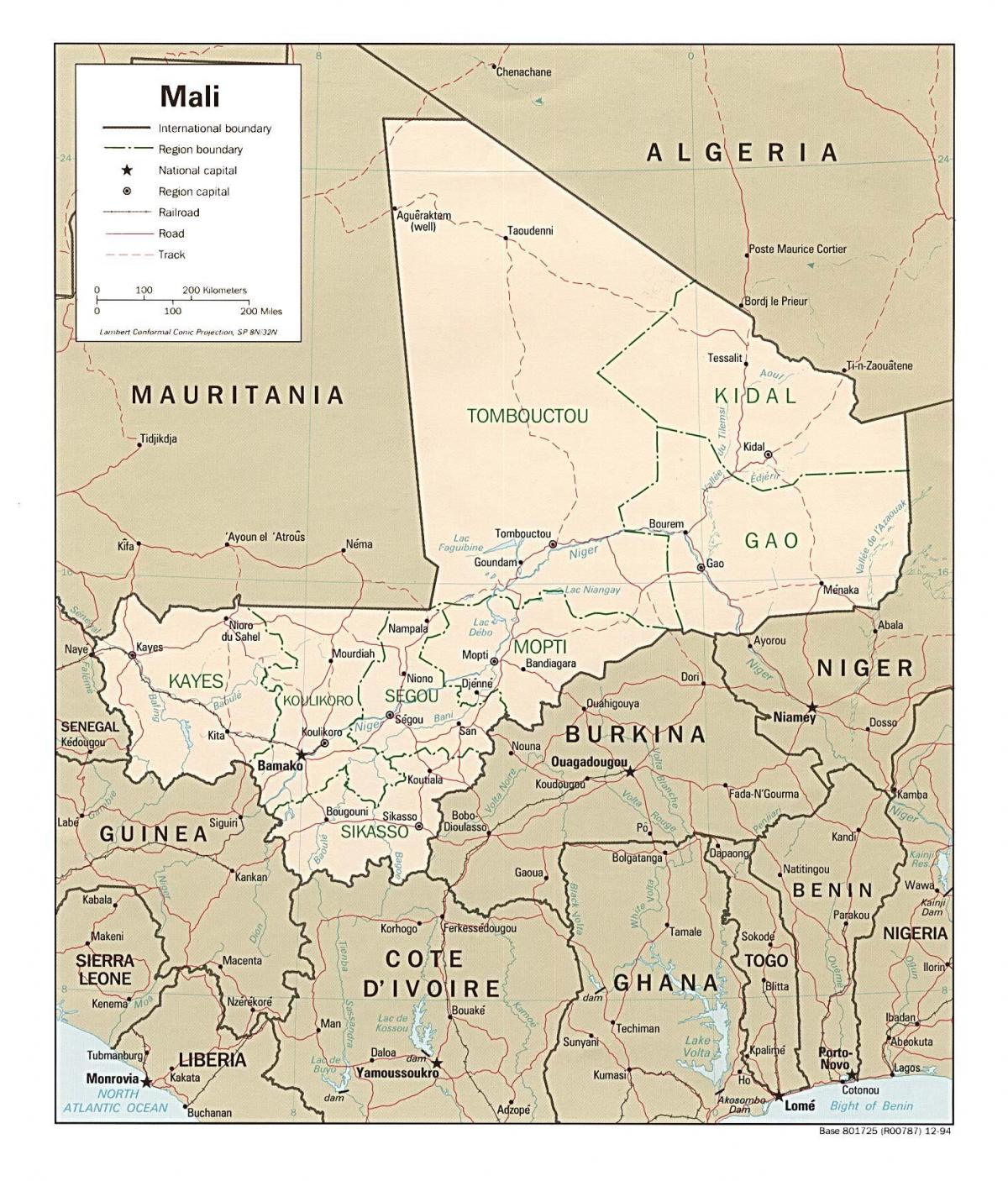 Carte du Mali pays