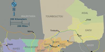 Carte géographique du Mali